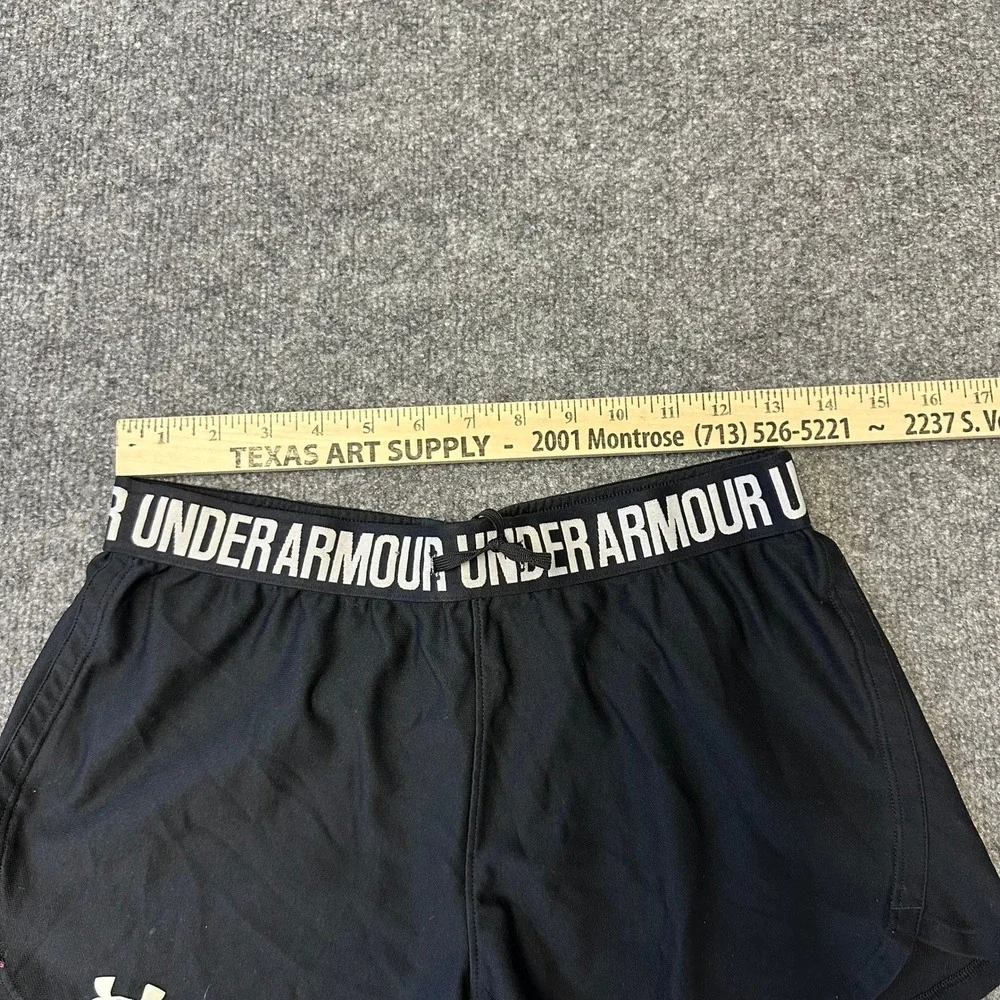 Under Armour Athletic Shorts Womens Size S Black Elastic Waistband Gym Running